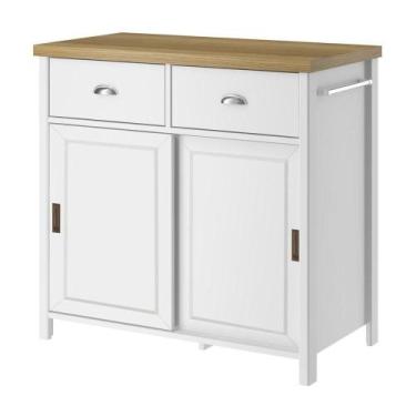 Imagem de Balcao Aparador Buffet 2 Portas 85 Cm Ba145 Branco Dtall - MILANI MOVE