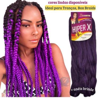 Imagem de Kanekalon Jumbo Jumbão Ideal Pra Tranças Box Braids 400G + 10 Aneis - 