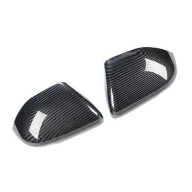 Imagem de TOTMOX Acabamento da tampa do espelho retrovisor da porta lateral do carro, acessórios para carro, compatível com Ford Explorer 2020-2022, cromado/fibra de carbono, 2 peças