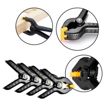 Imagem de Kit 4 Grampos de Aperto Rápido 3 Mandíbulas Articuladas e Alça Antider