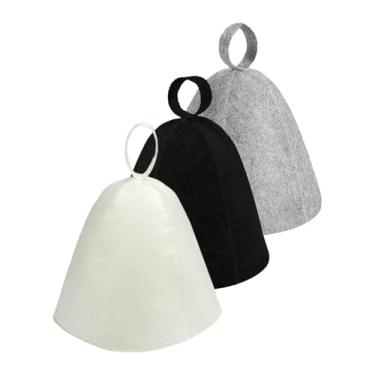 Imagem de Baoblaze 3x Chapéus de Sauna de Feltro Acessórios para Sauna Touca de Banho Anti-calor Reutilizável Portátil Prática Proteção para Cabelo