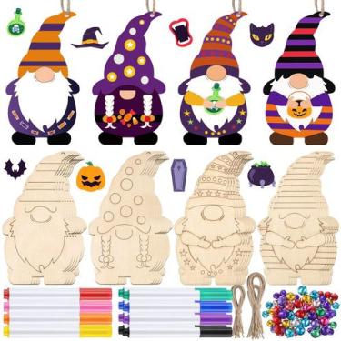 Imagem de Ornamentos Censen Halloween Infinished Wooden Gnome x20 Kids