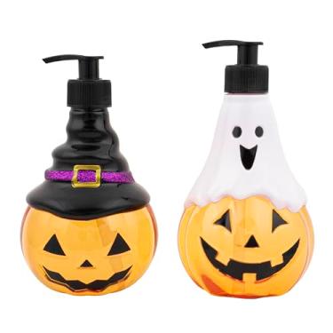 Imagem de Simple Pleasures Dispensadores de sabonete líquido perfumado para mãos Ghost & Witch Pumpkins, torta de maçã e especiarias de abóbora - Recargas decorativas de outono e Halloween para bancadas de