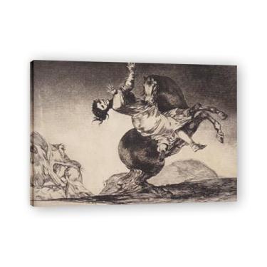Imagem de Abducting HorseFrancisco De Goya Impressão em tela romântica espanhola - Obra-prima do influente pintor romântico 69,8 x 98 cm emoldurado