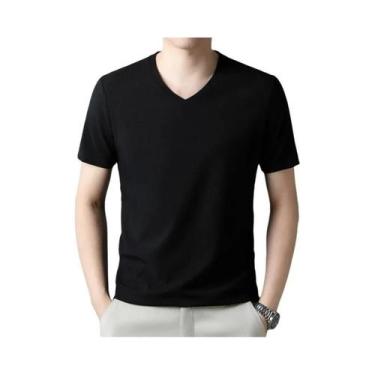 Imagem de Camiseta Masculina Gola V Waffle - Confortável para o Verão 2024, BR-G