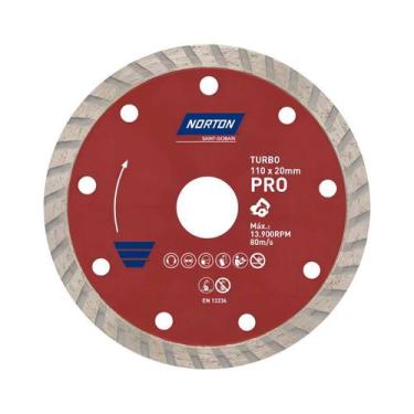 Imagem de Disco Diamantado 110mm Pro Turbo Norton Para Mármore Granito Pedra Alv