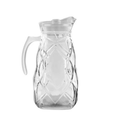 Imagem de Jarra De Vidro Grosso Ocean Resistente Com Tampa e Alça Suco Água 1,8L