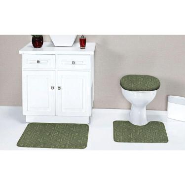 Imagem de Jogo Tapete Banheiro Kit 3 Pçs Antiderrapante Fendi Hbkb-10