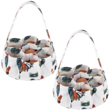 Imagem de Cesta de lona para coleta de ovos, bolsas 7 com cesta para coletar ovos, mini peças, 2, cesta de transporte de dona de casa, ovos, pato, galinha, cozinha, 7 casas de fazenda para cesta