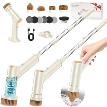 Imagem de Bestbuy8 Esfregão giratório elétrico, 10 cabeças de escova, 2,5H e esfregão de chuveiro elétrico de carregamento rápido com cabo longo, 2 velocidades e escova de limpeza sem fio à prova d'água IPX7