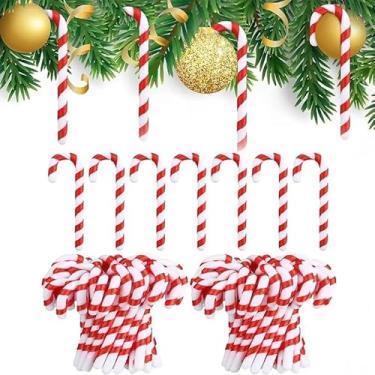 Imagem de 12 peças DIY artesanato encantador festival decoração de Natal bengala doce árvore de natal enfeite de pendurar presente infantil suprimentos de festa festiva