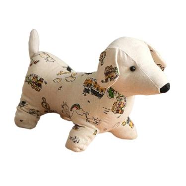 Imagem de Baoblaze Batente de porta pesado em forma de cachorro, escultura de pelúcia em tecido, batente de chão com animais decorativos para sala de estar, escritório, Padrões