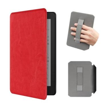 Imagem de Akacy Textura de couro sintético com alça para Kindle 10ª geração 15.2 cm paperwhite (edição 2018), capa protetora leve para Kindle edição 2018 10ª geração e-reader (2)