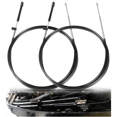 Imagem de Bonbo Cabos de acelerador e câmbio de barco de 3,5 m para controlador da série Gen2 4000A, compatível com motores de popa Mercury MerCruiser Marine Force, substitui o número de peça CC18915