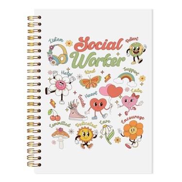 Imagem de LADOCK Caderno espiral de assistente social, diário de presentes de graduação de agradecimento de assistente social para material de escritório, presentes de conselheiro escolar, 14 x 21 cm