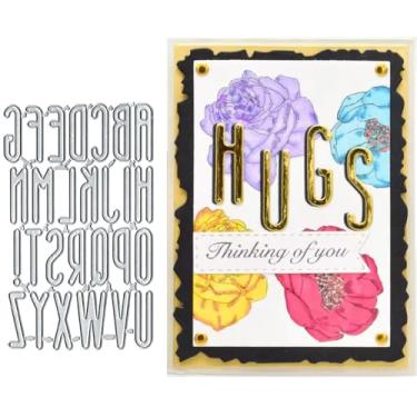 Imagem de A a Z Letras Molduras Cortes de Metal Matrizes Cortadas Estênceis para DIY Álbum de Scrapbook Decorativo Gravação Cartão de Papel
