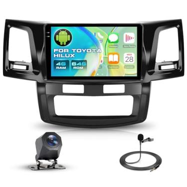 Imagem de [4G + 64G] Estéreo automotivo para Toyota HILUX 2005-2014 com carplay sem fio e Android Auto, tela sensível ao toque Driauto de 9 polegadas, rádio Android para Toyota com conexão espelhada, Bluetooth