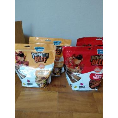 Imagem de Petiscos para cães kit com 4 pacotes Premium Beef Mister Bone carne e 