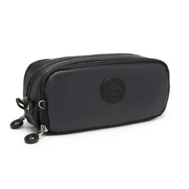 Imagem de Estojo Escolar Triplo 3 Divisórias Zíper C/ Chaveiro Da Kika - D Prese