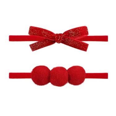 Imagem de ONENINEDREAM 2,5 polegadas, 2 peças, laços de cabelo verde, acessórios de cabelo vermelho de Natal, mini laço de bebê, meninas, roupas de Natal para bebês e meninas