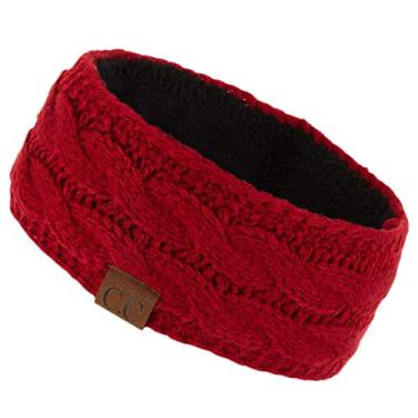 Imagem de Gorro de cabeça de inverno CC Confetti quente forrado com lã grossa para cabeça (vermelho sólido)