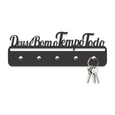 Imagem de Porta Chaves de Mdf Vazado, 3mm, Preto Fosco, Design Decorativo