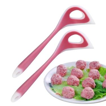 Imagem de Shakven Ferramenta para fazer almôndegas, fazer almôndegas, Colher antiaderente para fazer almôndegas de silicone, Colher de bolinha de peixe ferramenta prática para fazer almôndegas com alça