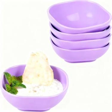 Imagem de ZQtyf Tigelas de mergulho, tigelas de palha de trigo, conjunto de copos inquebráveis de 142-127 g para acompanhamento, ketchup, soja, churrasco, sobremesa, sushi, festa, condimentos (roxo)