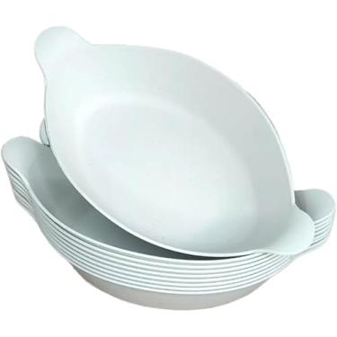 Imagem de Conjunto de 10 Petisqueiras Canoa, Branca, para Servir Petiscos, Frios, Amendoim