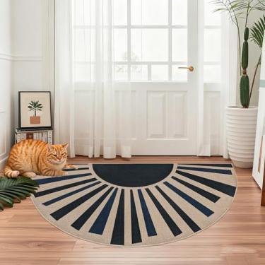 Imagem de Lacomfy Tapete de sol Easy Jute 7 x 1,5 m, meio círculo, capacho de juta sintética neutra para ambientes internos e externos, para casa de fazenda, quarto, entrada, varanda, cozinha, lavanderia