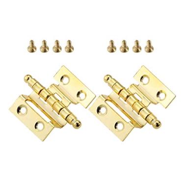 Imagem de 2 pcs móveis de ouro decorativo dobradiças porta bagagem coroa coroa 8 buracos decoração para jóias de madeira vintage caixa de jóias 40mm YYDFPIIA