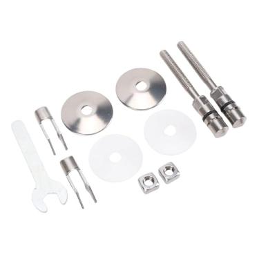 Imagem de Garosa Dobradiça de Fixação de Assento de Vaso Sanitário, Suporte de Dobradiça de Substituição de Aço Inoxidável M6 71,5 Mm para Conjuntos Abertos de Fechamento Lateral, Conjunto de de Tampa de Vaso