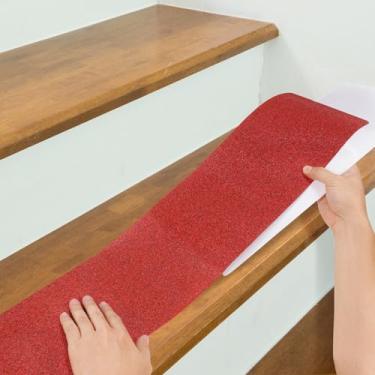 Imagem de LifeGrip Stay on Track Fita Antiderrapante (Pacote Com 10), 6" X 32", Best Grip, Para Áreas Externas, Adesivo Abrasivo De Alta Fricção Degraus Escada, Marrom E Vermelho