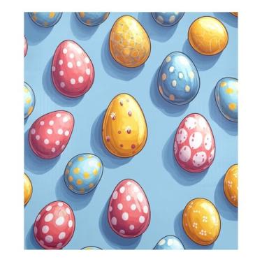 Imagem de Blueangle Capa magnética para lava-louças com estampa de ovos de Páscoa, decoração da capa frontal da máquina de lavar louça, adesivos de eletrodomésticos, adesivos de eletrodomésticos, 58 cm C x 66