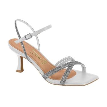 Imagem de Sandalia Vizzano Salto Fino Ref 6536.105.27907 Branco/prata 40