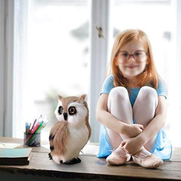 Imagem de Sanpyl Simulação Modelo de Coruja Brinquedo Adereços Fotográficos Realistas para Decoração de Vitrine Doméstica Durável Reutilizável para Amantes de Artesanato Ciano Amarelo Claro 9x9x15 Cm (azul