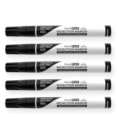 Imagem de ExcelMark Marcador de redação de segurança – Informações privadas blackout com nossa conveniente caneta de redação (6 marcadores)