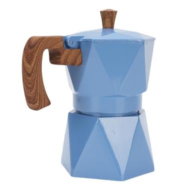 Imagem de Fabater Cafeteira Italiana Com Válvula Dupla, Fogão de Alumínio para café Cubano, Acampamento Doméstico, 6,3 X 6,3 Polegadas (Azul)
