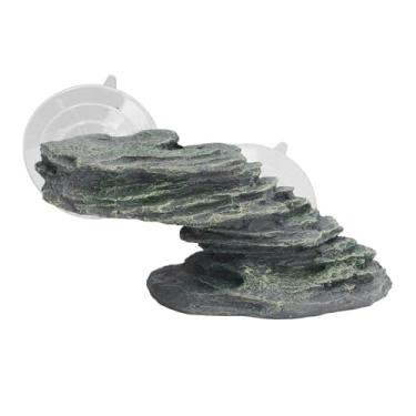 Imagem de GLOGLOW Plataforma de Escalada de Tartaruga, Doca de Basking de Répteis de Resina Com Ventosa para Decoração de Terrário de Aquário de Lagarto