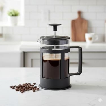 Imagem de Prensa Francesa Café 350ml – Cafeteira Inox e Vidro para Café Gourmet