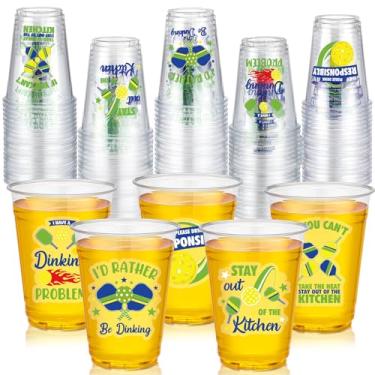 Imagem de Mysora 50 peças de copos de Dinkball a granel 340 g copos de plástico reutilizáveis transparentes Dinkball suprimentos de lembrancinha de festa bola esportiva recipientes de bebida para bola decoração