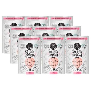 Imagem de Kit 9 Sal Rosa Do Himalaia Iodado Fino Br Spices Sachê 250g