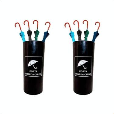 Imagem de KIT com 2 Portas Guarda chuva 22 Litros com Adesivo Identificador para