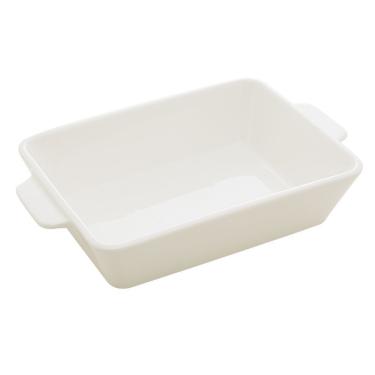 Imagem de Travessa Refratário De Porcelana Com Alça Basic Assadeira Branco 28×16,5cm Lyor