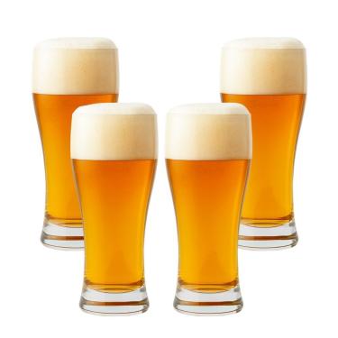 Imagem de Jogo 4 Copo De Cerveja Chopp De Vidro Tulipa Bar Restaurante 315ml Em Casa Tem