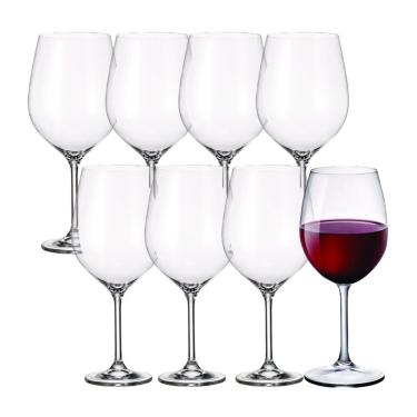 Imagem de Jogo 8 Taça Para Vinho Branco 600ml Em Cristal Transparente Wolff