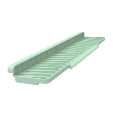 Imagem de Generic Protetor contra respingos para pia de cozinha, escorredor de louça dobrável e flexível, suporte para esponja e sabão, ideal para, Luz Verde