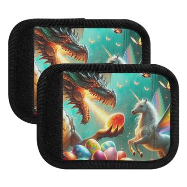 Imagem de Embalagem com 4 alças de bagagem para ovos de Páscoa, etiquetas de mala identificadores capas de alça para mala, bagagem de mão, mochilas