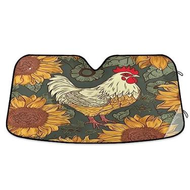 Imagem de Toldos solares de carro de galo e girassol, proteção solar para janela de carro, proteção UV dobrável para janela de carro