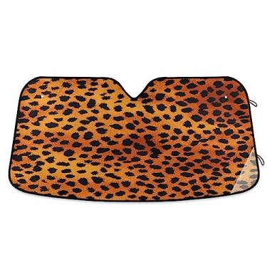 Imagem de Persianas de sol de carro com textura de pele amarela preta laranja, para-sol para janela frontal de carro, acessórios de resfriamento de carro